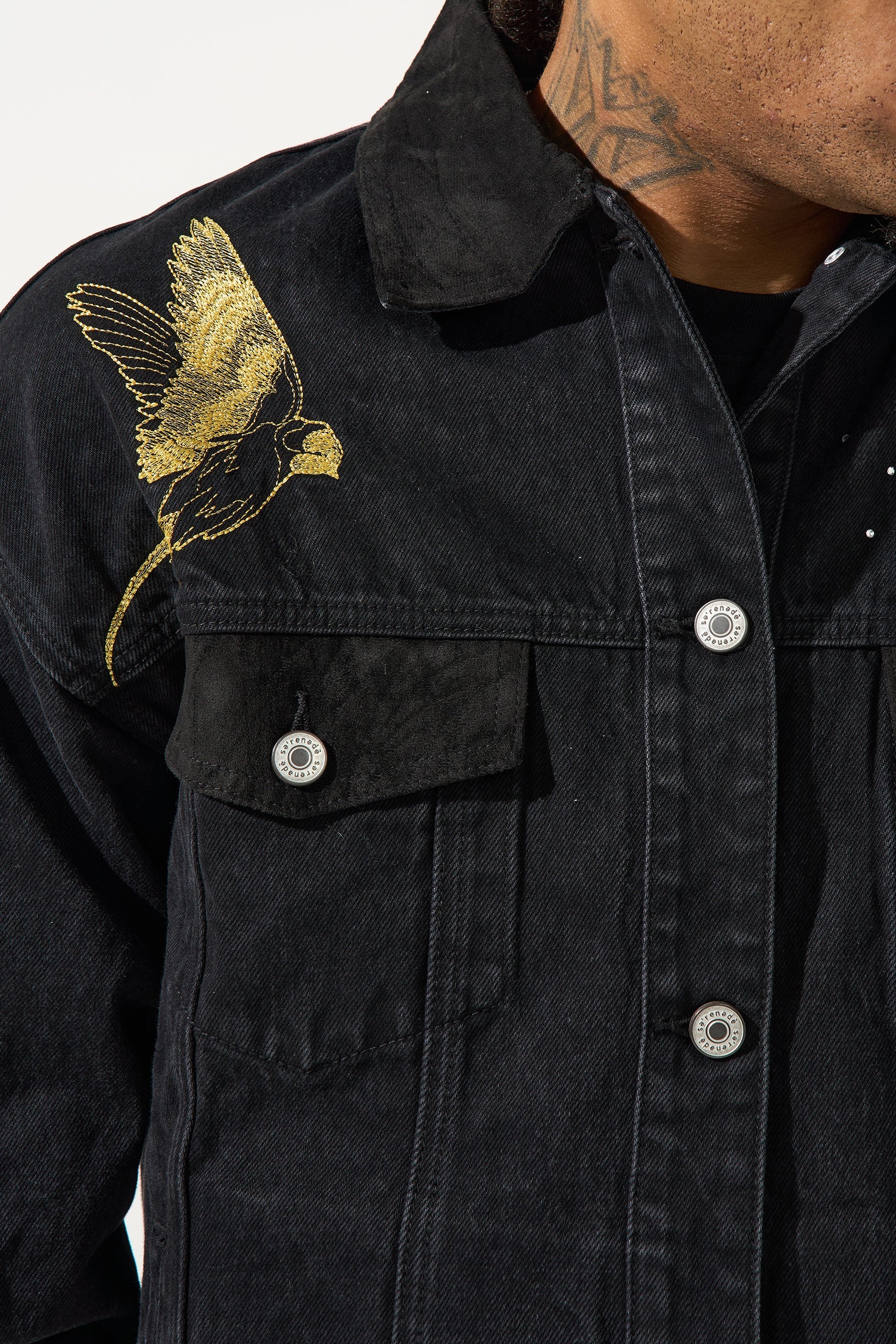 CHORUS OF WINGS Denim Jacket - Image 4