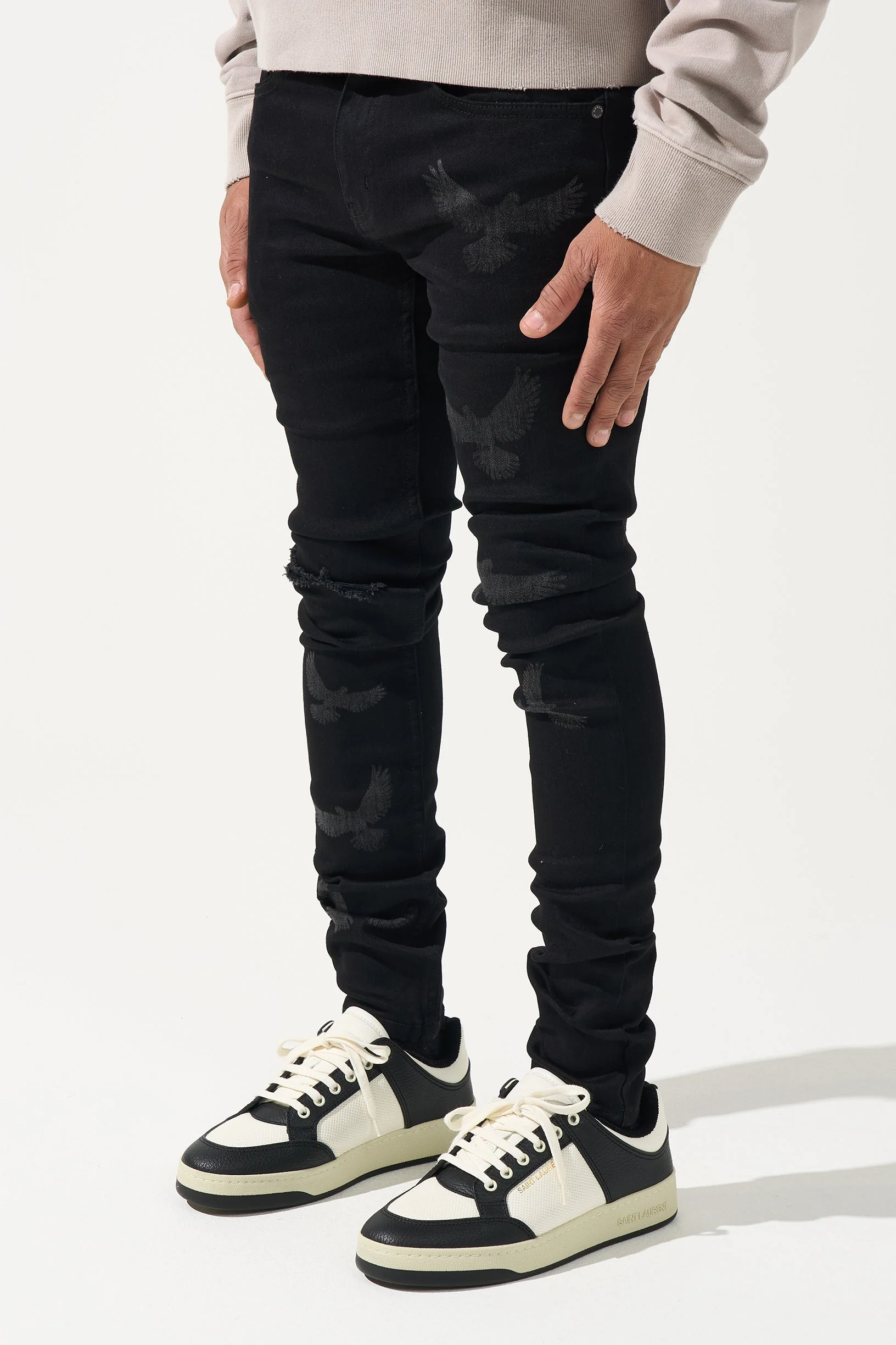 "PEACE" Black Jeans - Image 3