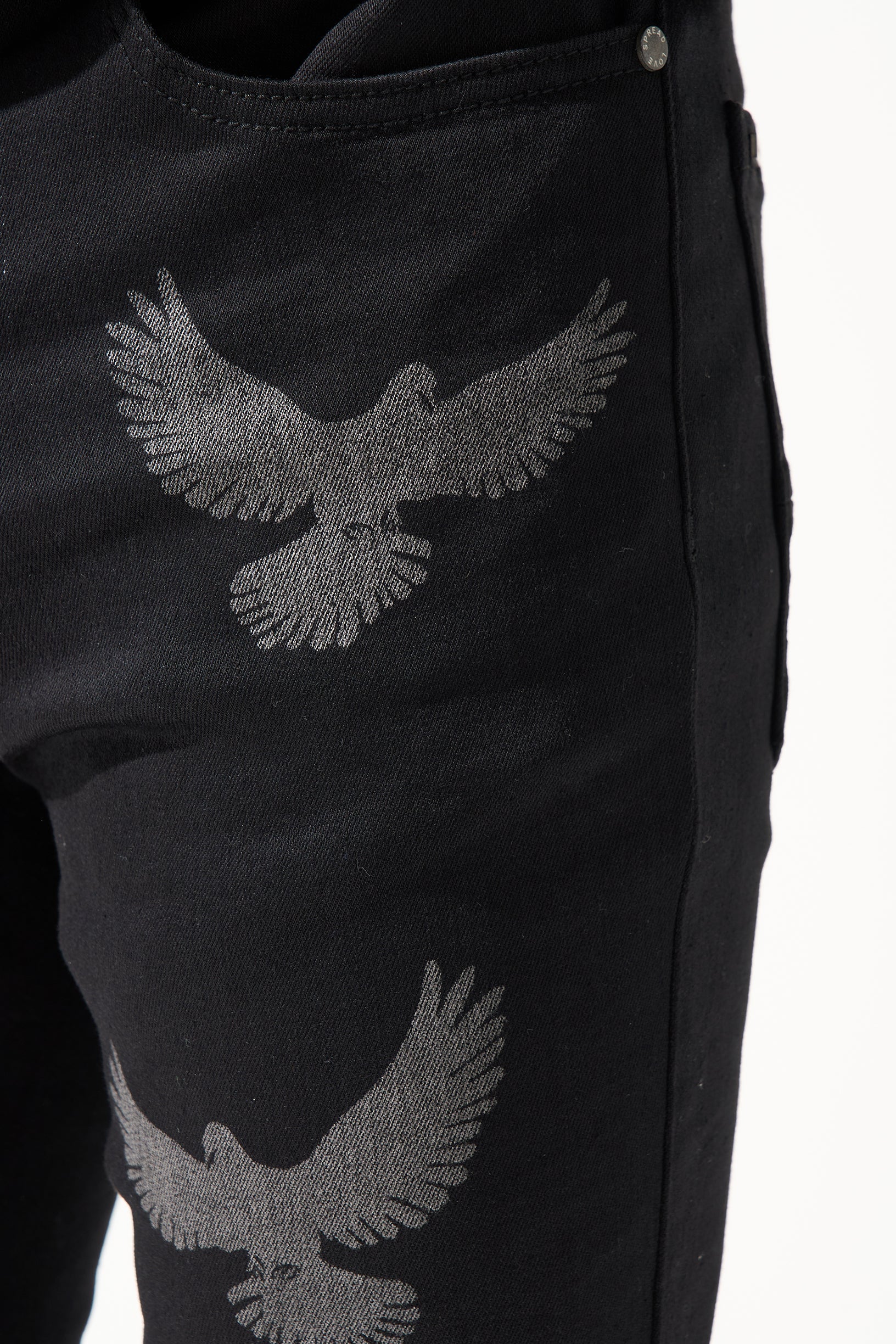 "PEACE" Black Jeans - Image 7