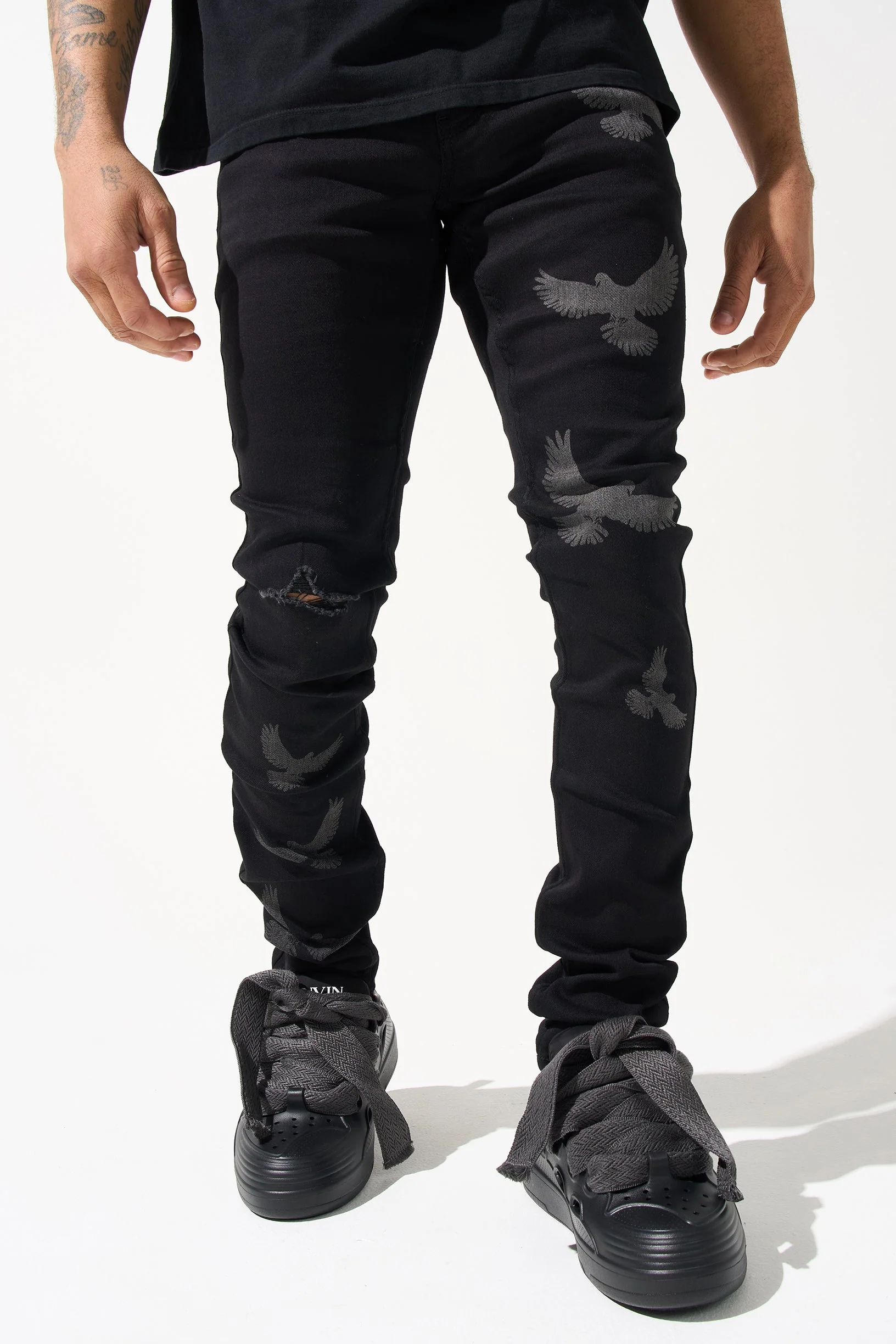 "PEACE" Black Jeans - Image 8